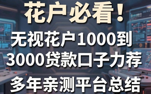 花户必看!无视花户1000到3000贷款口子力荐,多年亲测平台总结