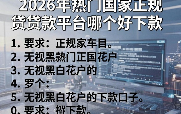 2026年热门国家正规贷款平台哪个好下款，罗列5个无视黑白花户的下款口子