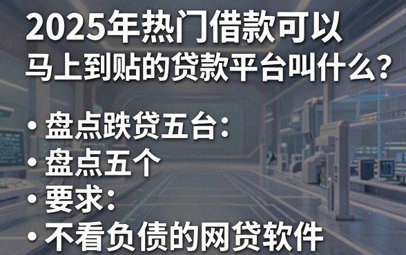 2025年热门借款可以马上到账的贷款平台叫什么,盘点五个不看负债的网贷软件