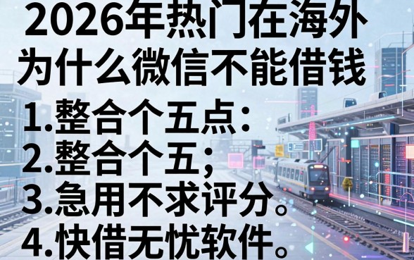 2026年热门在海外为什么微信不能借钱,整合五个急用不求评分快借无忧的软件