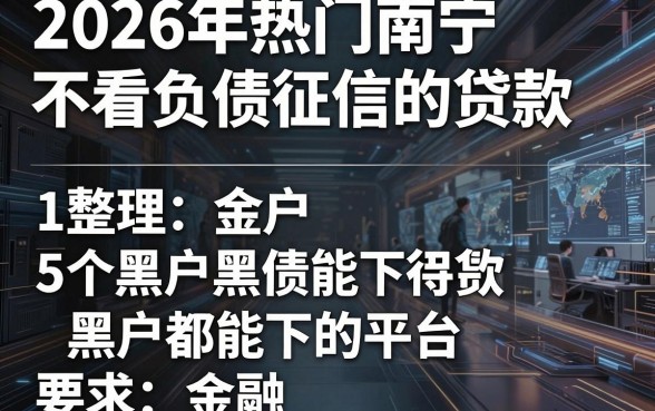 2026年热门南宁不看负债征信的贷款,整理5个黑户都能下的平台