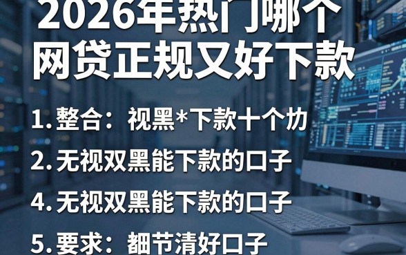 2026年热门哪个网贷正规又好下款，整合5个无视双黑能下款的口子