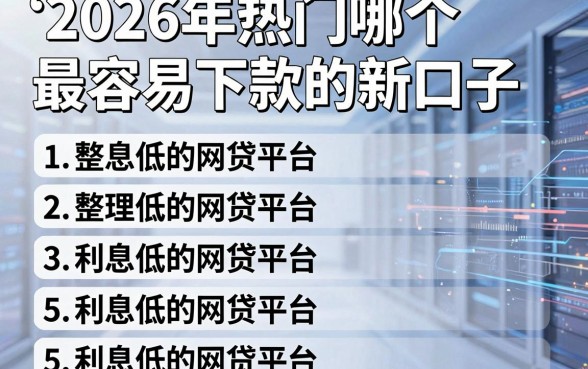 2026年热门哪个最容易下款的新口子,整理五个利息低的网贷平台