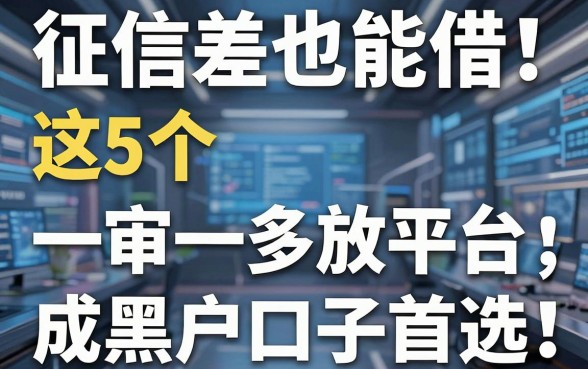 征信差也能借!这5个一审多放平台成黑户口子首选