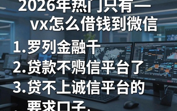 2026年热门只有vx怎么借钱到微信,罗列五个贷款不上诚信平台的口子