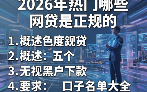 2026年热门哪些网贷是正规的,概括五个无视黑户下款口子名单大全