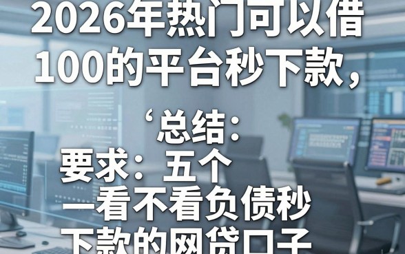 2026年热门可以借100的平台秒下款,总结五个不看负债秒下款的网贷口子