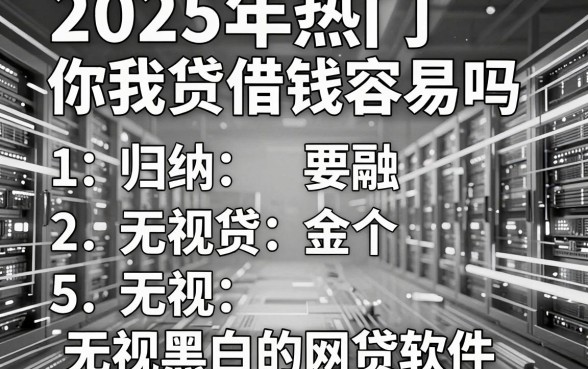 2025年热门你我贷借钱容易吗,归纳五个无视黑白的网贷软件