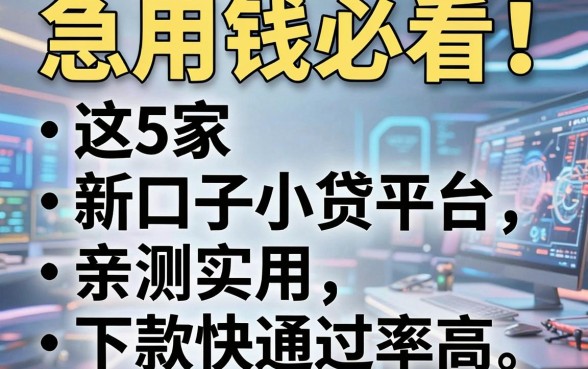 急用钱必看！这5家新口子小贷平台亲测实用，下款快通过率高