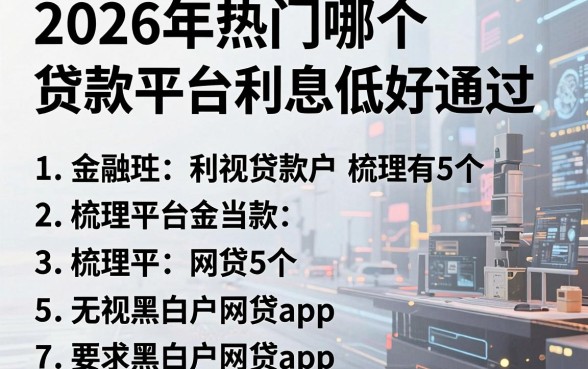 2026年热门哪个贷款平台利息低好通过,梳理5个无视黑白户网贷app