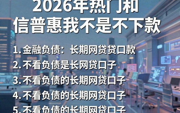 2026年热门和信普惠是不是不下款,罗列5个不看负债的长期网贷口子