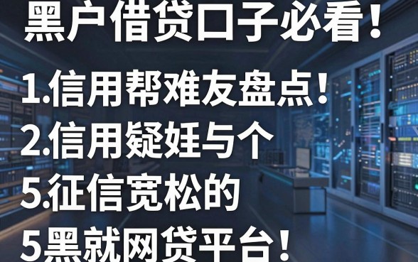黑户借贷口子必看！信用帮难友盘点5个征信宽松的网贷平台