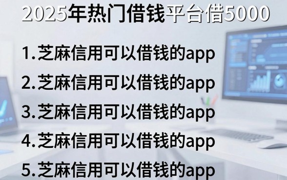 2025年热门借钱平台借5000,罗列五个芝麻信用可以借钱的app