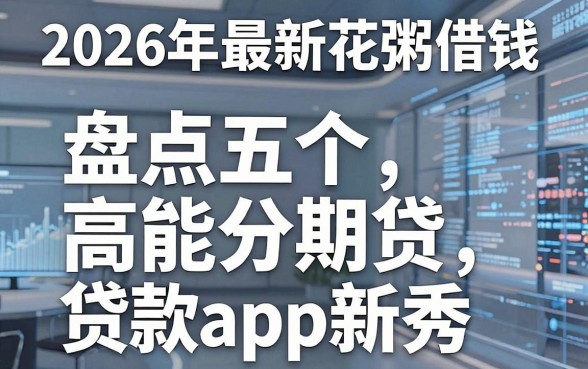 2026年最新花粥借钱,盘点五个高能分期贷款app新秀