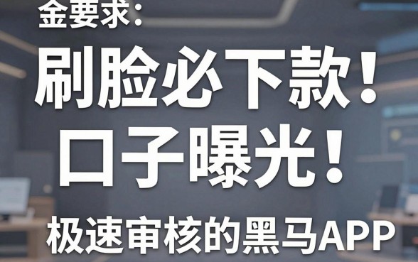 刷脸必下款的口子曝光!盘点几家极速审核的黑马APP