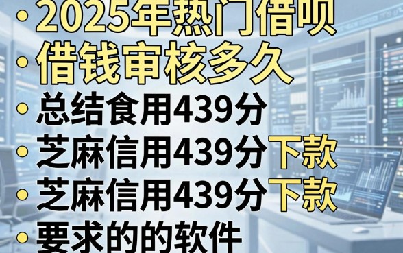 2025年热门借呗借钱审核多久,总结五个芝麻信用439分下款的软件
