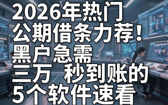 2026年热门分期借条公众号力荐！黑户急需三万秒到账的5个软件速看