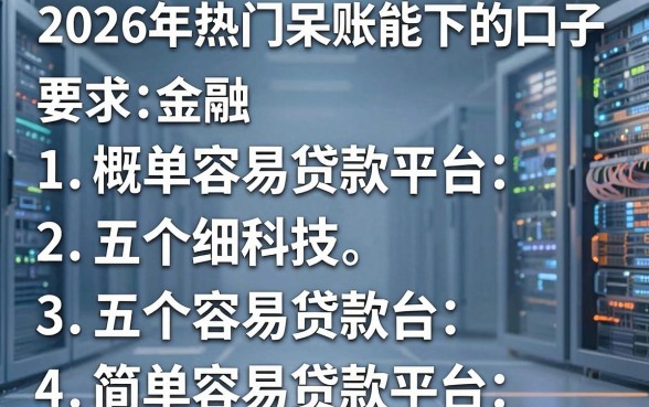 2026年热门呆账能下的口子,概括五个简单容易贷款平台