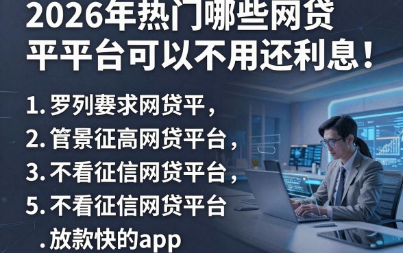 2026年热门哪些网贷平台可以不用还利息，罗列5个不看征信网贷平台放款快的app