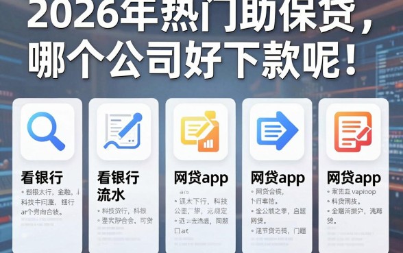2026年热门助保贷哪个公司好下款呢,整理五个看银行流水的网贷app