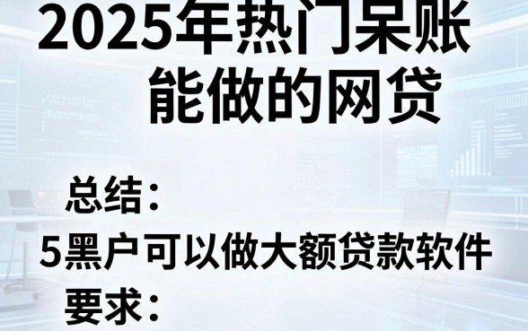 2025年热门呆账能做的网贷,总结5个黑户可以做大额贷款软件