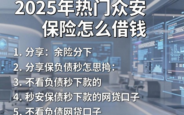 2025年热门众安保险怎么借钱，分享五个不看负债秒下款的网贷口子