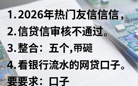 2026年热门友信信贷审核不通过,整合五个看银行流水的网贷口子