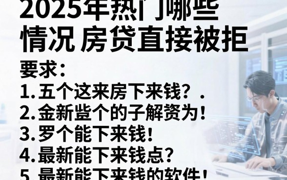 2025年热门哪些情况房贷直接被拒,罗列五个最新能下来钱的软件