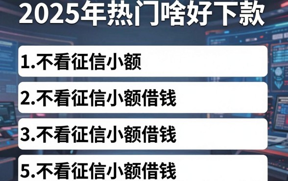 2025年热门啥好下款,整理五个不看征信小额借钱的app