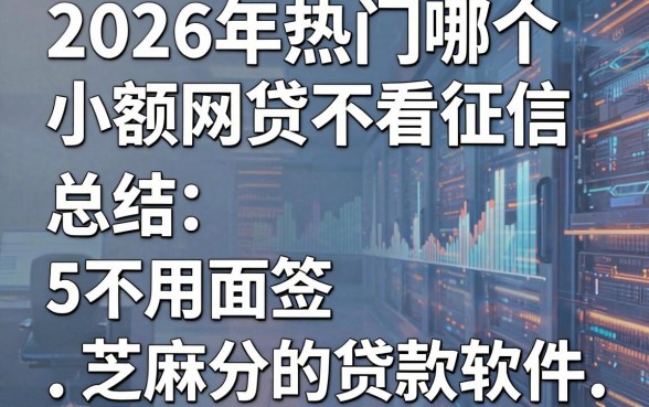 2026年热门哪个小额网贷不看征信,总结5个不用面签和芝麻分的贷款软件