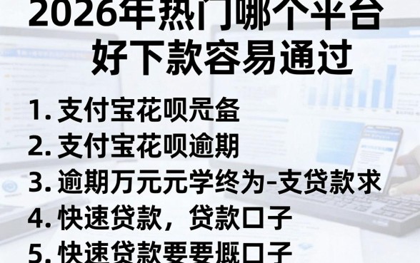 2026年热门哪个平台好下款容易通过,罗列五个支付宝花呗逾期万元快速贷款口子
