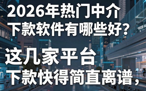2026年热门中介下款软件有哪些好？这几家平台下款快得简直离谱！