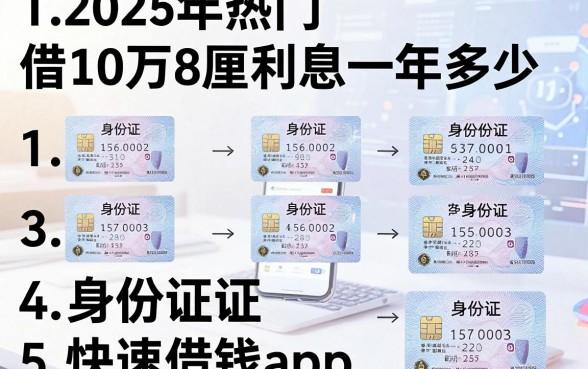 2025年热门借10万8厘利息一年多少，罗列5个手机和身份证快速借钱app