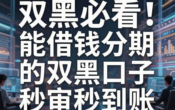双黑必看！这几家能借钱分期的双黑口子，秒审秒到账！