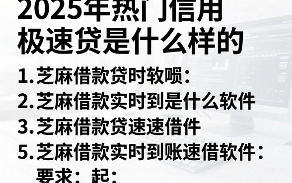 2025年热门信用极速贷是什么样的，整理5个芝麻借款实时到账速借软件