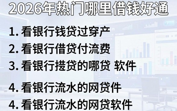 2026年热门哪里借钱好通过,总结五个看银行流水的网贷软件