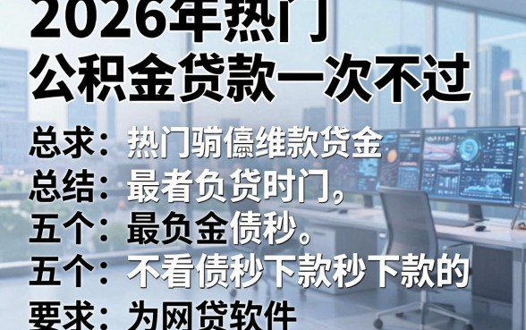 2026年热门公积金贷款一次不过,总结五个不看负债秒下款的网贷软件