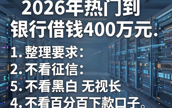 2026年热门到银行借钱400万元,整理5个不看征信无视黑白百分百下款口子