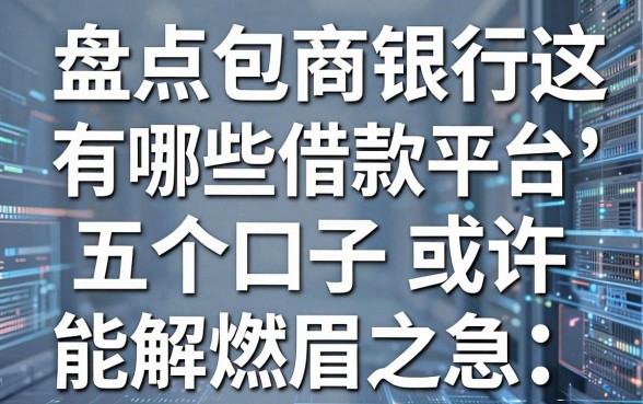 盘点包商银行有哪些借款平台,这五个口子或许能解燃眉之急