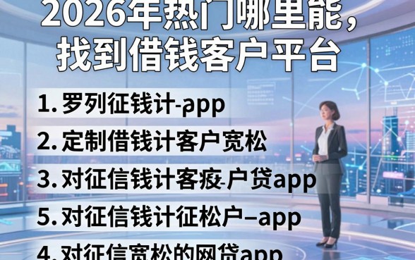 2026年热门哪里能找到借钱客户平台，罗列五个对征信宽松的网贷app