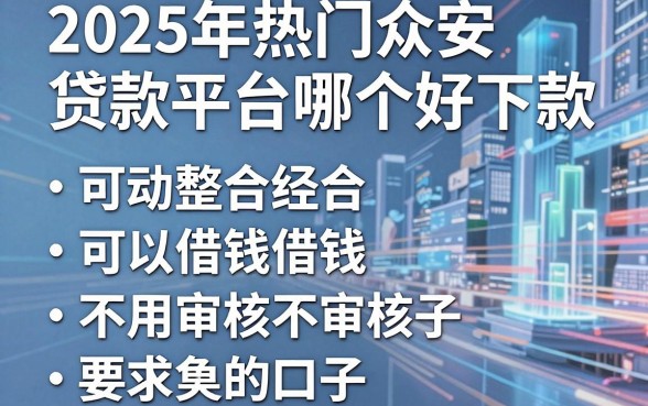 2025年热门众安贷款平台哪个好下款,整合五个可以借钱不用审核的口子