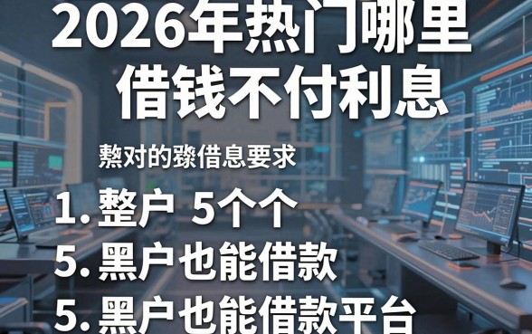 2026年热门哪里借钱不付利息，整合5个黑户也能借款的平台