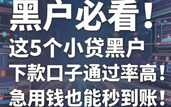 黑户必看！这5个小贷黑户下款口子通过率高，急用钱也能秒到账