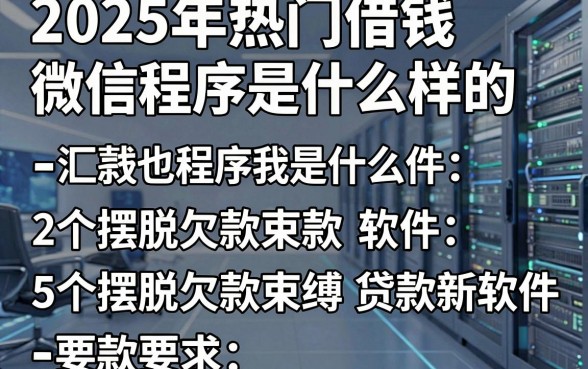 2025年热门借钱微信程序是什么样的,汇总5个摆脱欠款束缚贷款新软件