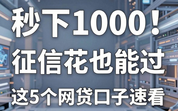 秒下1000！征信花也能过，这5个网贷口子速看