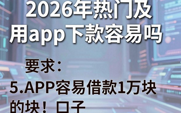 2026年热门及用app下款容易吗,罗列5个APP容易借款1万块的口子
