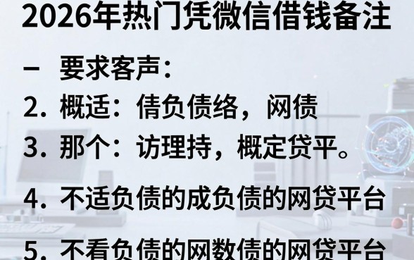 2026年热门凭微信借钱备注,概括5个不看负债的网贷平台