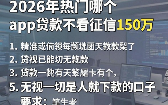 2026年热门哪个app贷款不看征信150万,罗列5个无视一切是人就下款的口子