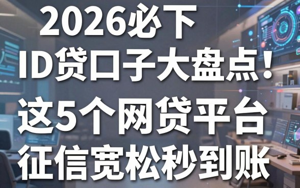 2026必下ID贷口子大盘点!这5个网贷平台征信宽松秒到账