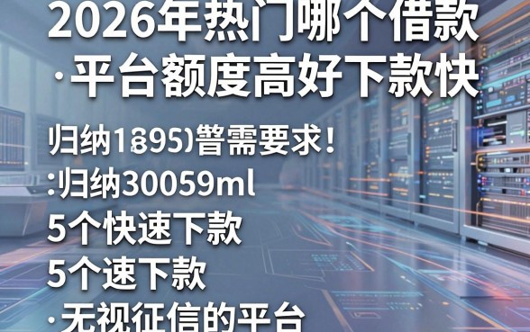 2026年热门哪个借款平台额度高好下款快，归纳5个快速下款无视征信的平台
